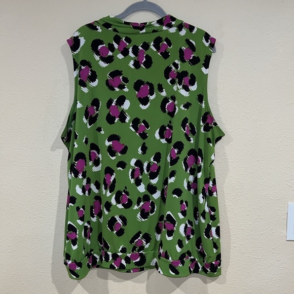 Worthington Women's plus Size 3X Multicolor  Sleeveless keyhole Blouse - Picture 4 of 4